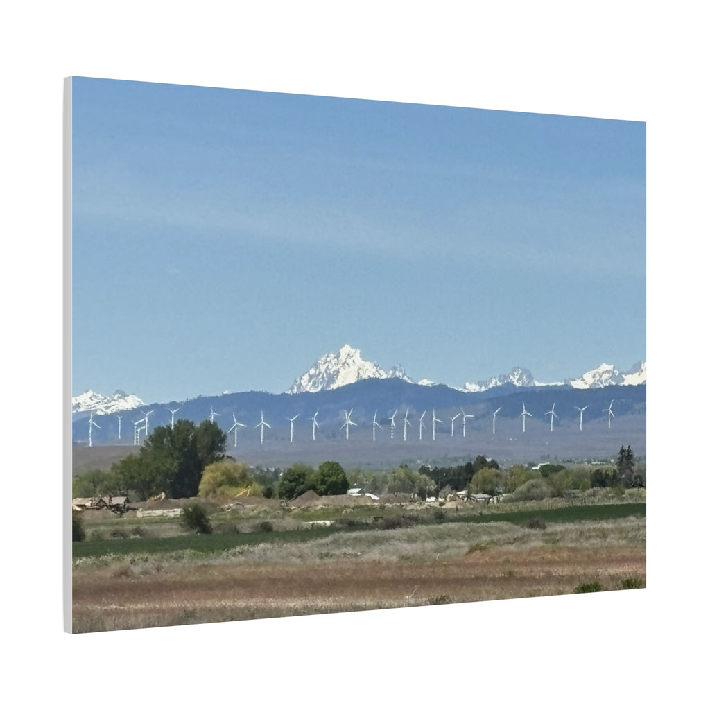 Mt Stuart Range with Windmill Landscape from Ellensburg Canvas Wall Art