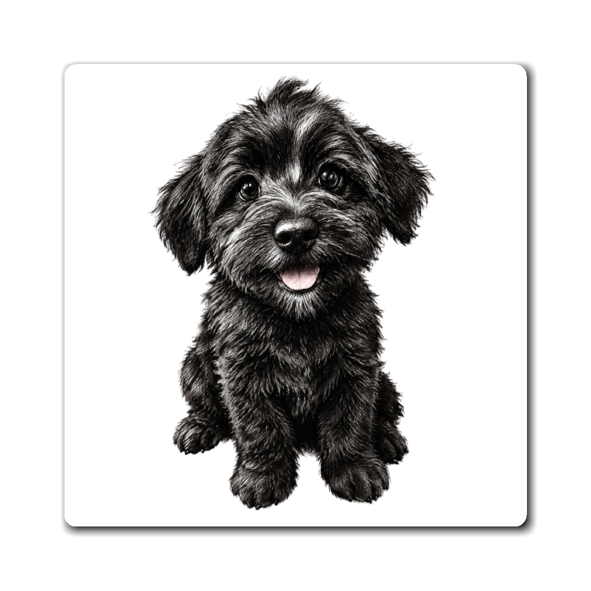 Adorable Black Puppy Refrigerator Magnet