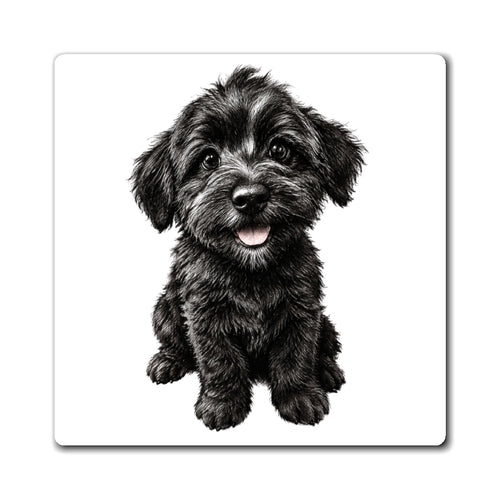Adorable Black Puppy Refrigerator Magnet