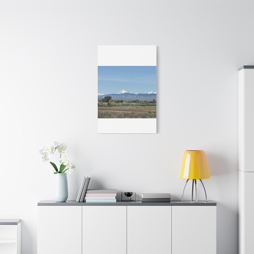 Mt Stuart Range with Windmill Landscape from Ellensburg Canvas Wall Art