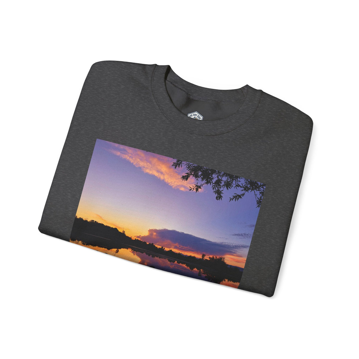 Sweat-shirt ras du cou pour paysagiste avec coucher de soleil sur le lac d’Ellensburg