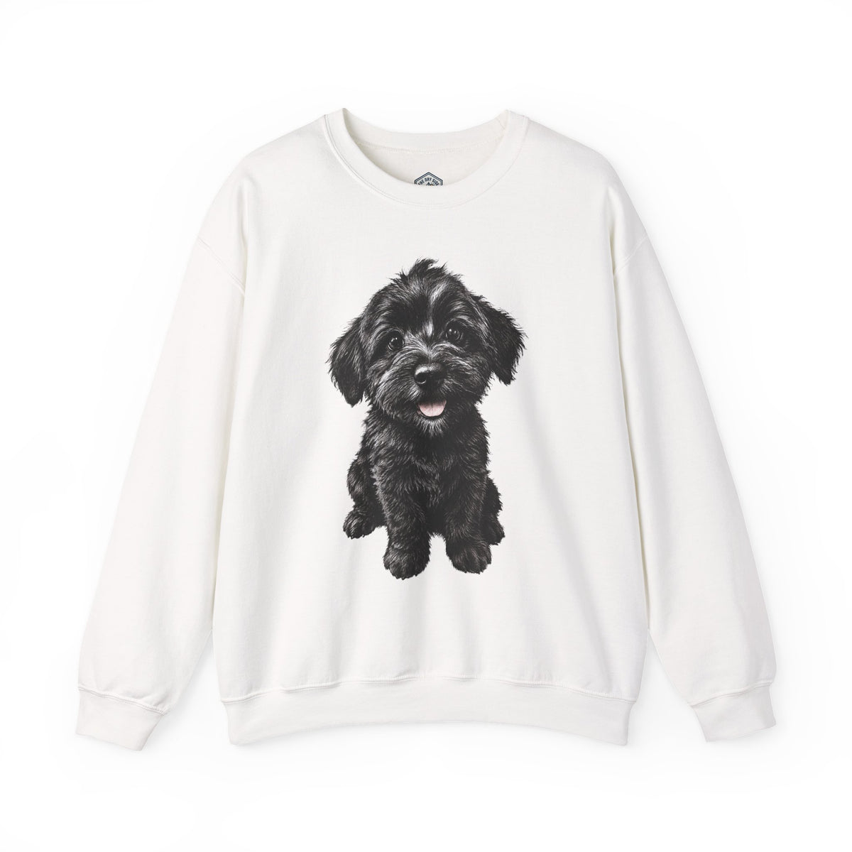 Sweat-shirt col rond mignon pour chiot Schnoodle noir