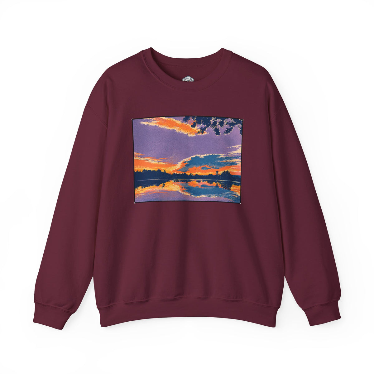 Retro Sunset Ellensburg Ringer Loop Crewneck Sweatshirt