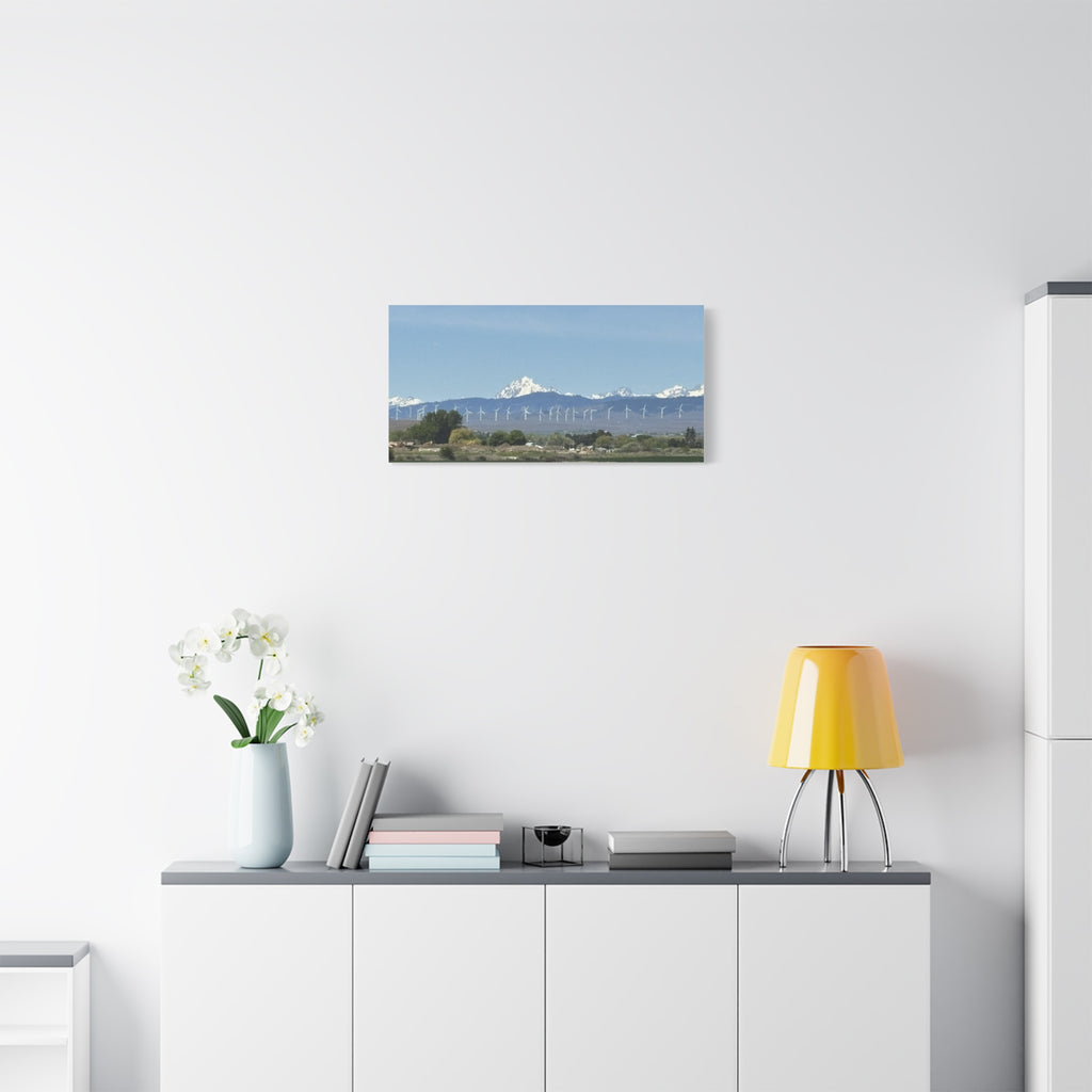Mt Stuart Range with Windmill Landscape from Ellensburg Canvas Wall Art