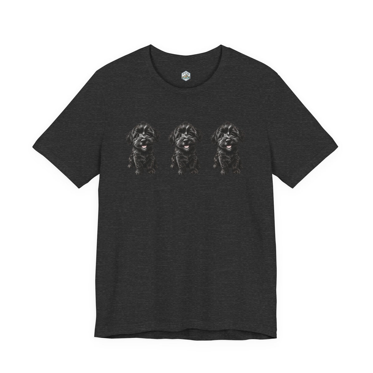 T-shirt noir mignon avec motif chien Schnoodle