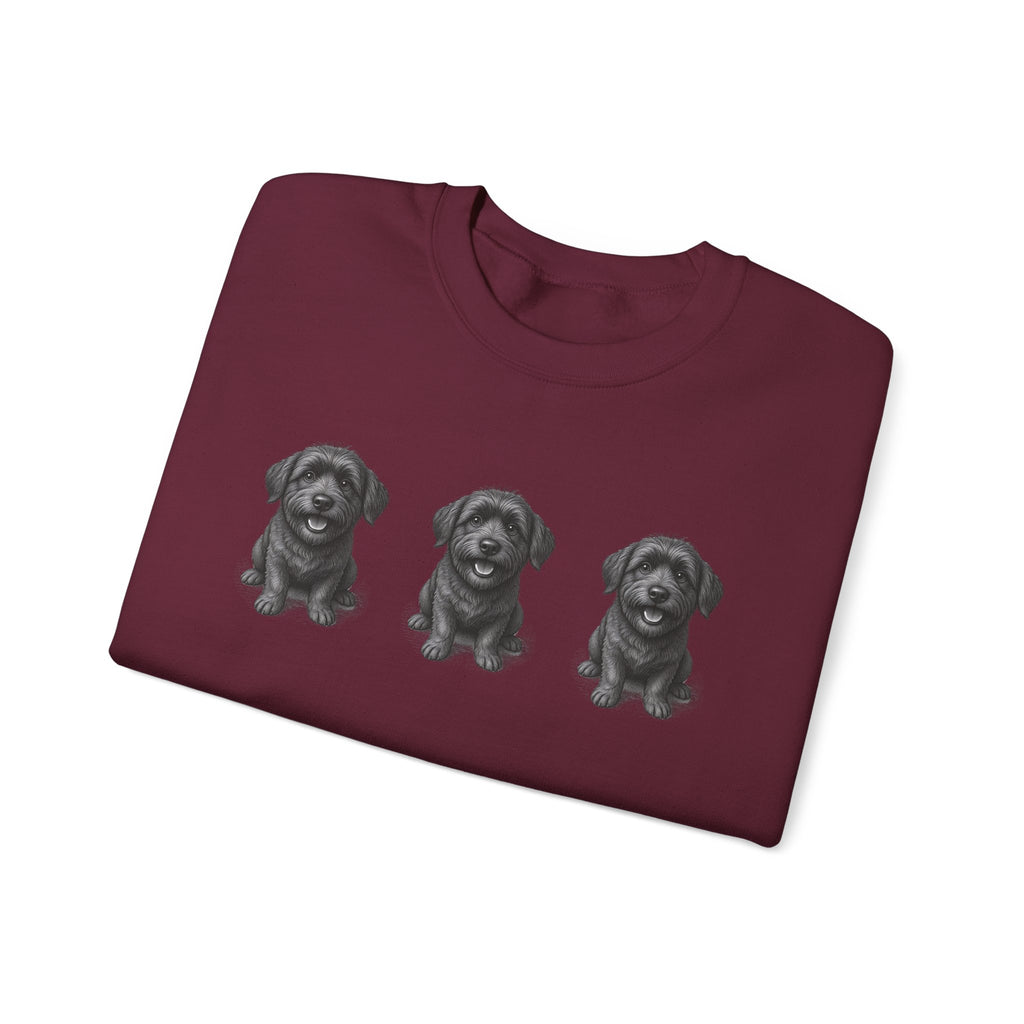 Three Black Schnoodle Crewneck Sweatshirt