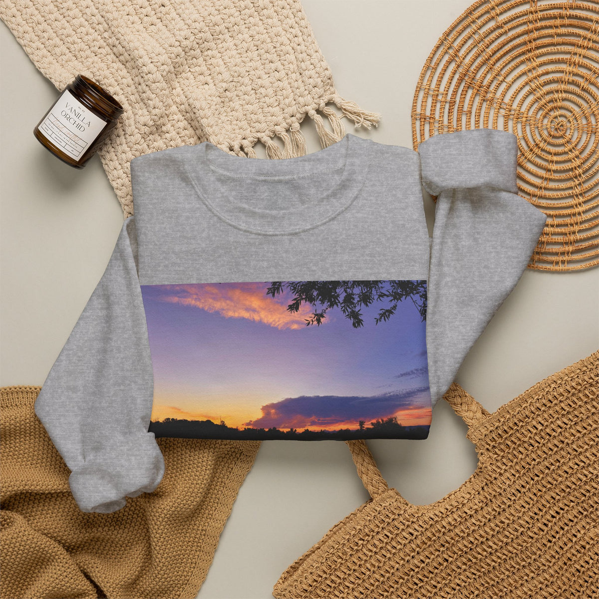 Ellensburg Sunset Lake Landscape Crewneck Sweatshirt