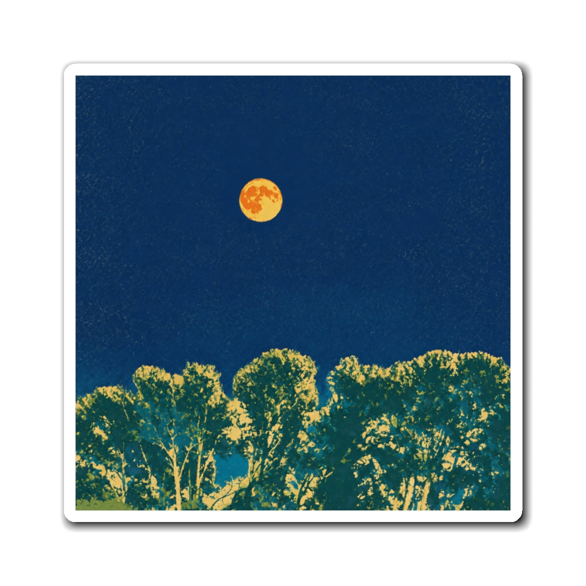 Moonlit Trees Scenic Nature Magnet