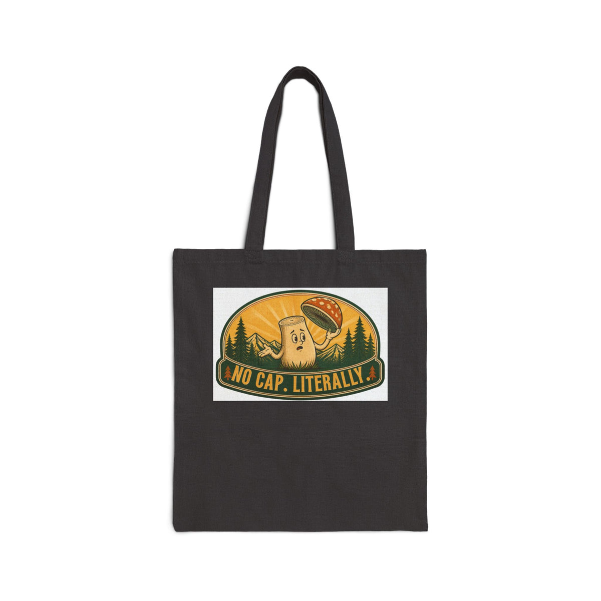 “No Cap, Literally” Funny Meme Cotton Canvas Tote Bag