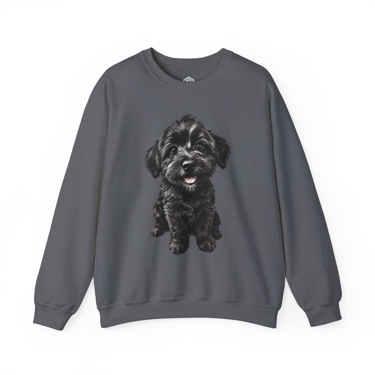Sweat-shirt col rond mignon pour chiot Schnoodle noir