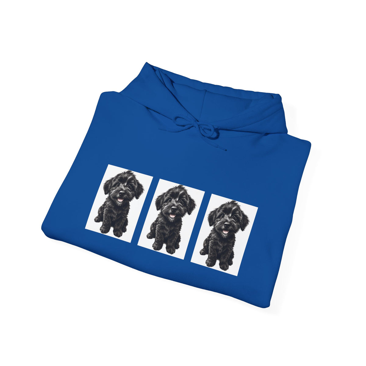 Three Black Schnoodle Puppy Graphic Hoodie