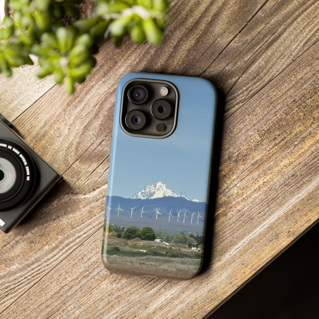 Mt Stuart from Ellensburg, Washington with Windmills Tough Phone Case