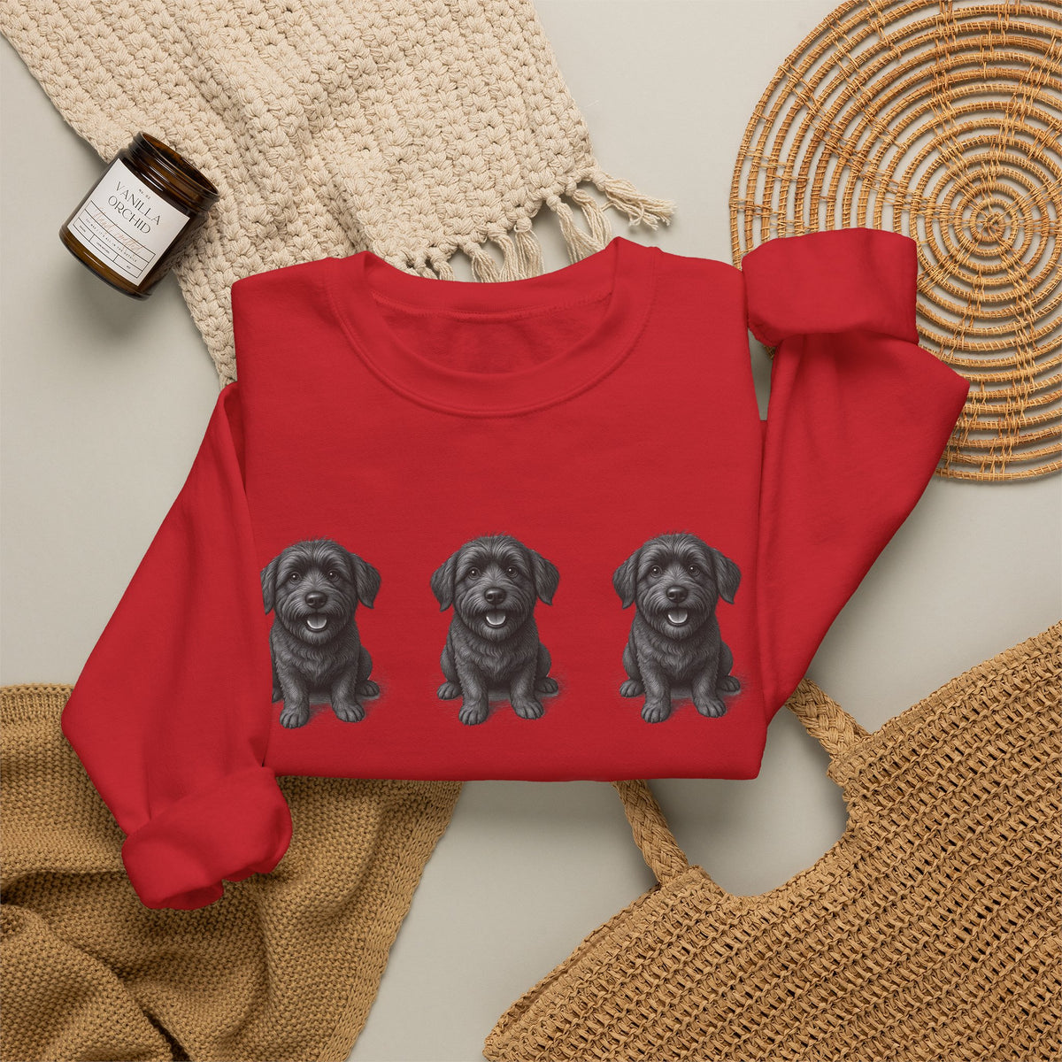 Sweat-shirt à col rond Three Black Schnoodle