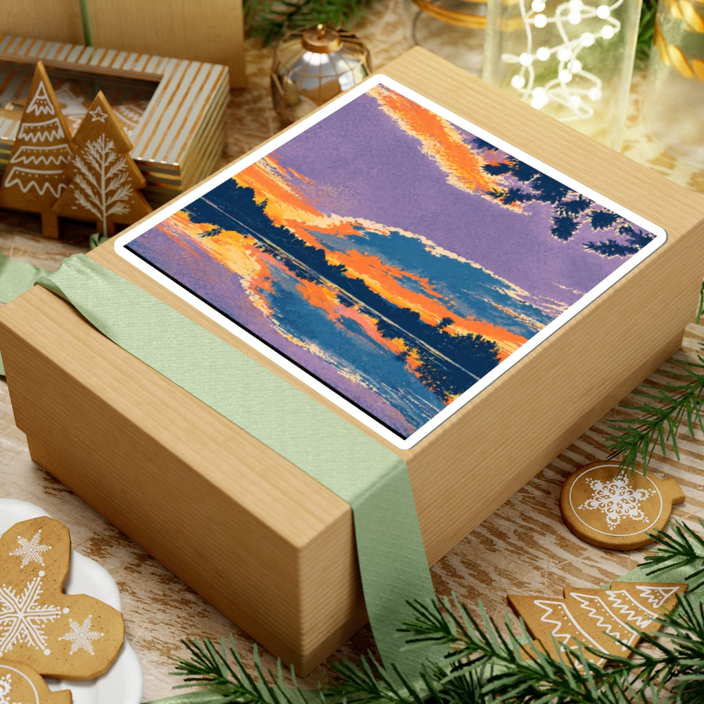 Ellensburg Ringer Loop Sunset Retro Kiss-Cut Sticker