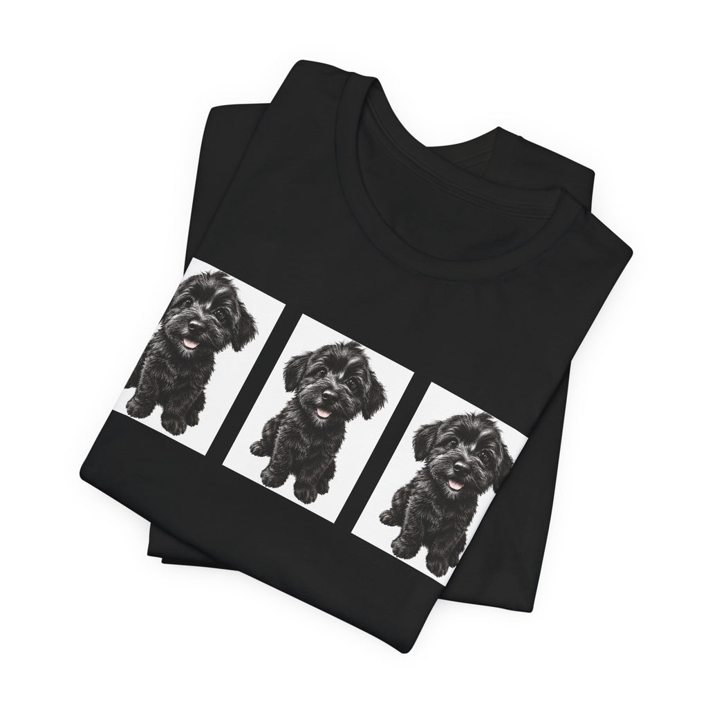 Cute Black Schnoodle Dog Graphic T-Shirt