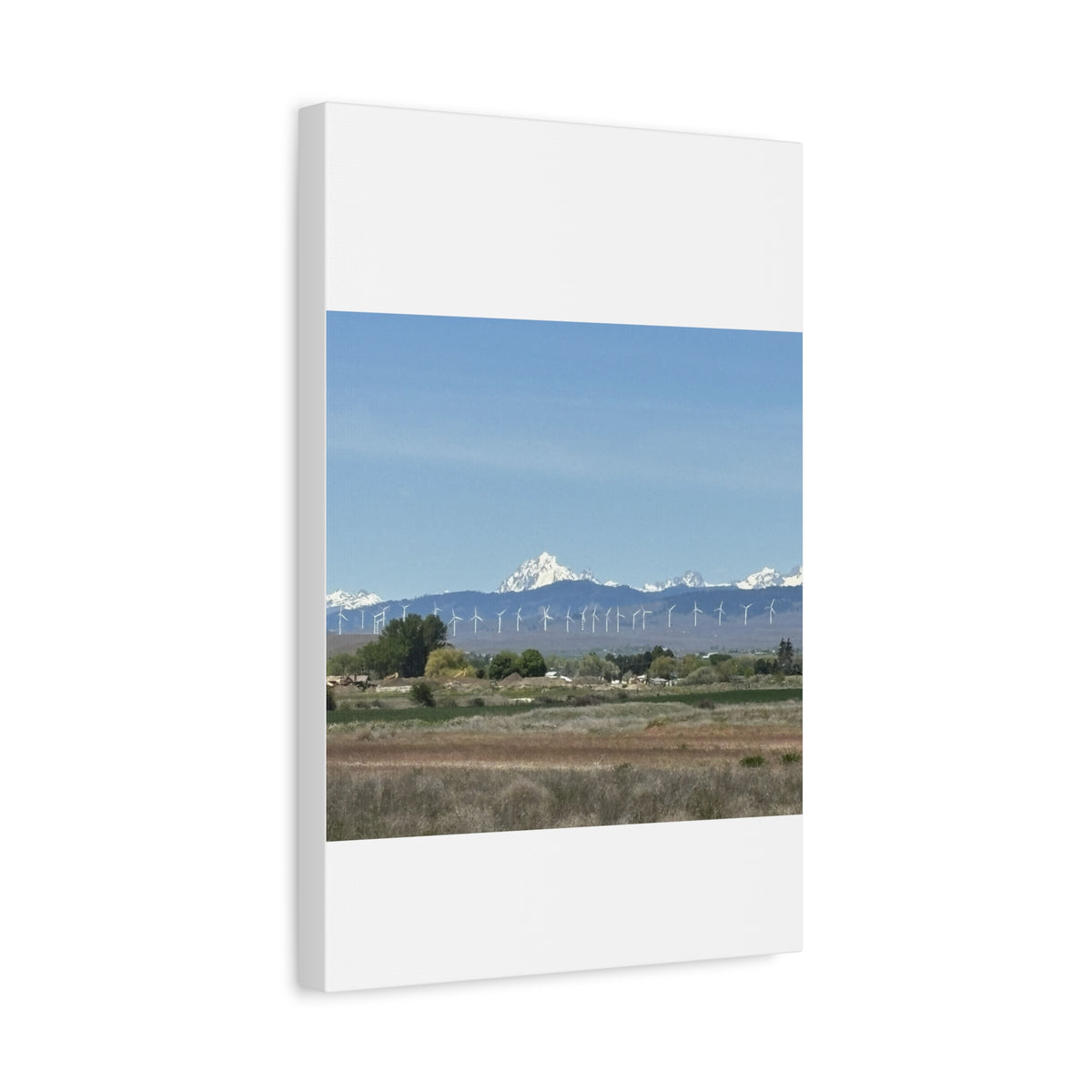 Mt Stuart Range with Windmill Landscape from Ellensburg Canvas Wall Art