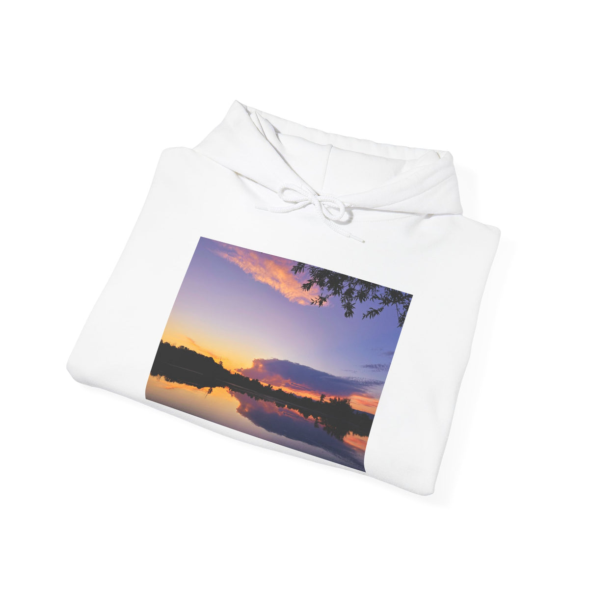 Sweat à capuche de l’étang de pêche au coucher du soleil d’Ellensburg