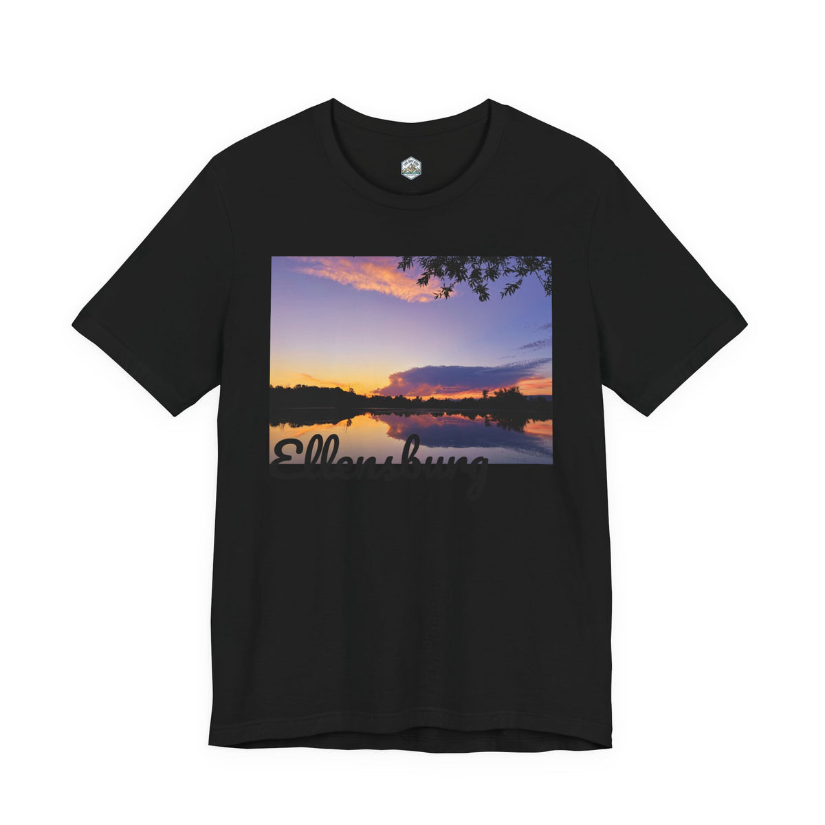 T-shirt paysage avec reflet du coucher de soleil sur le lac d’Ellensburg