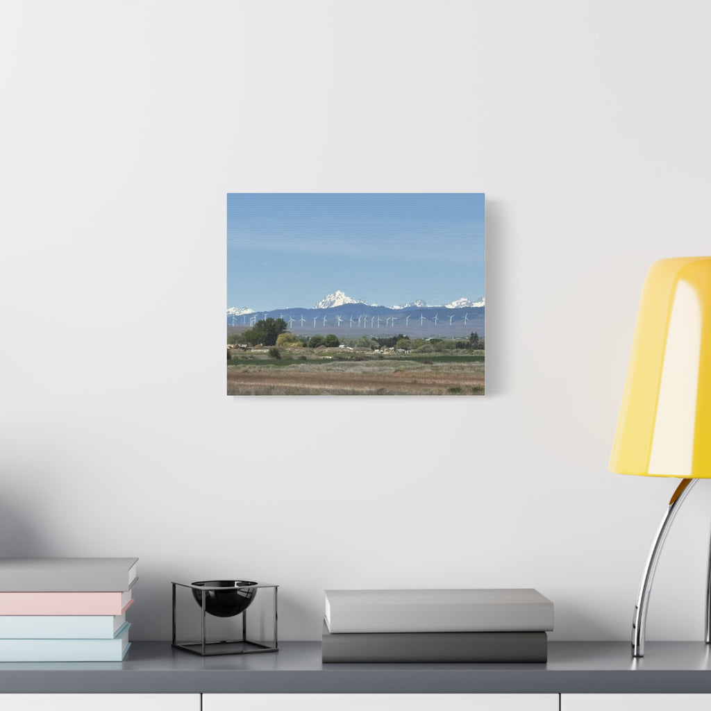 Mt Stuart Range with Windmill Landscape from Ellensburg Canvas Wall Art