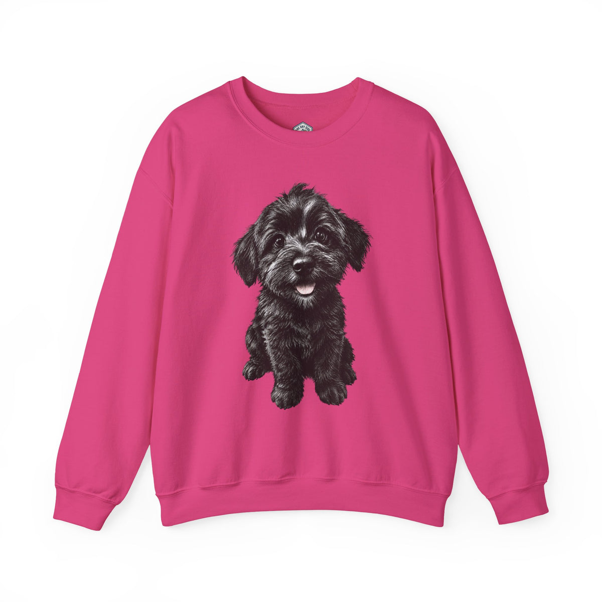 Sweat-shirt col rond mignon pour chiot Schnoodle noir