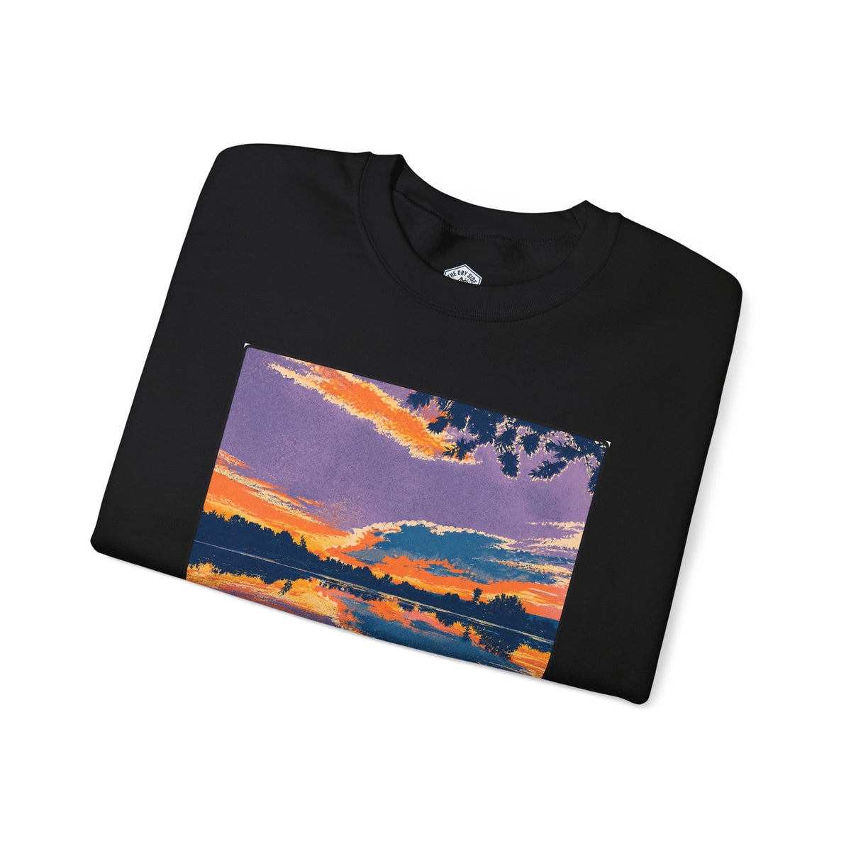 Retro Sunset Ellensburg Ringer Loop Crewneck Sweatshirt