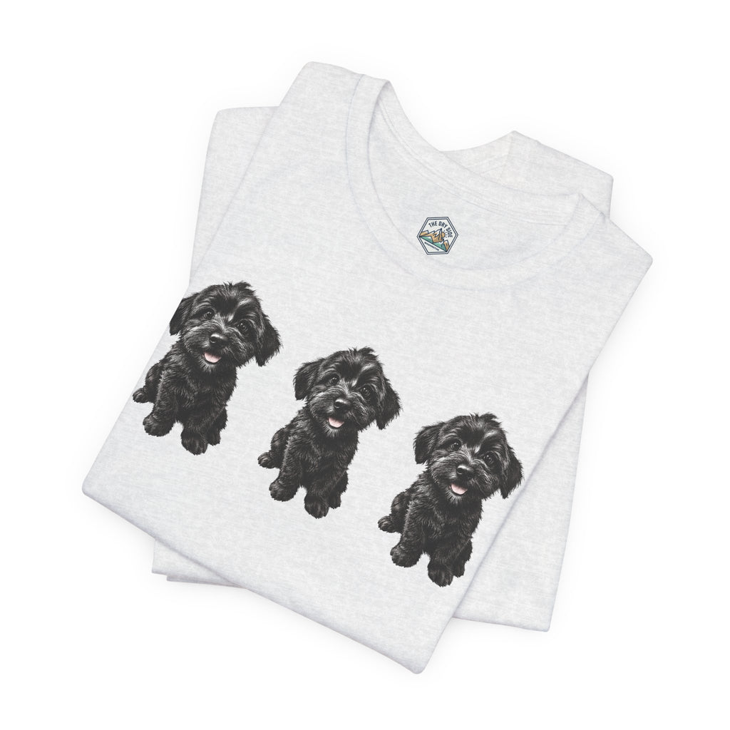 T-shirt noir mignon avec motif chien Schnoodle