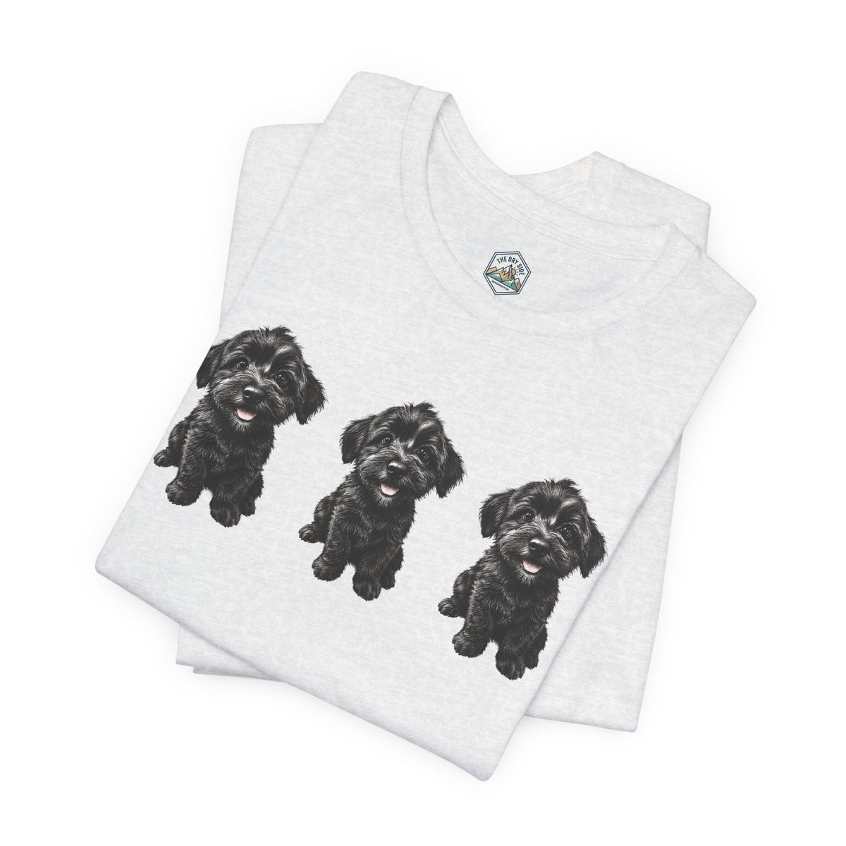 T-shirt noir mignon avec motif chien Schnoodle