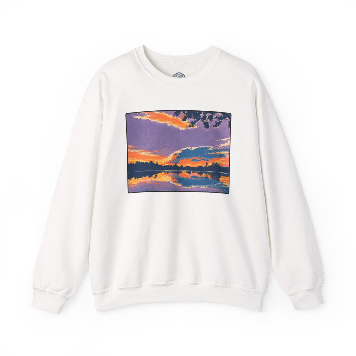 Retro Sunset Ellensburg Ringer Loop Crewneck Sweatshirt