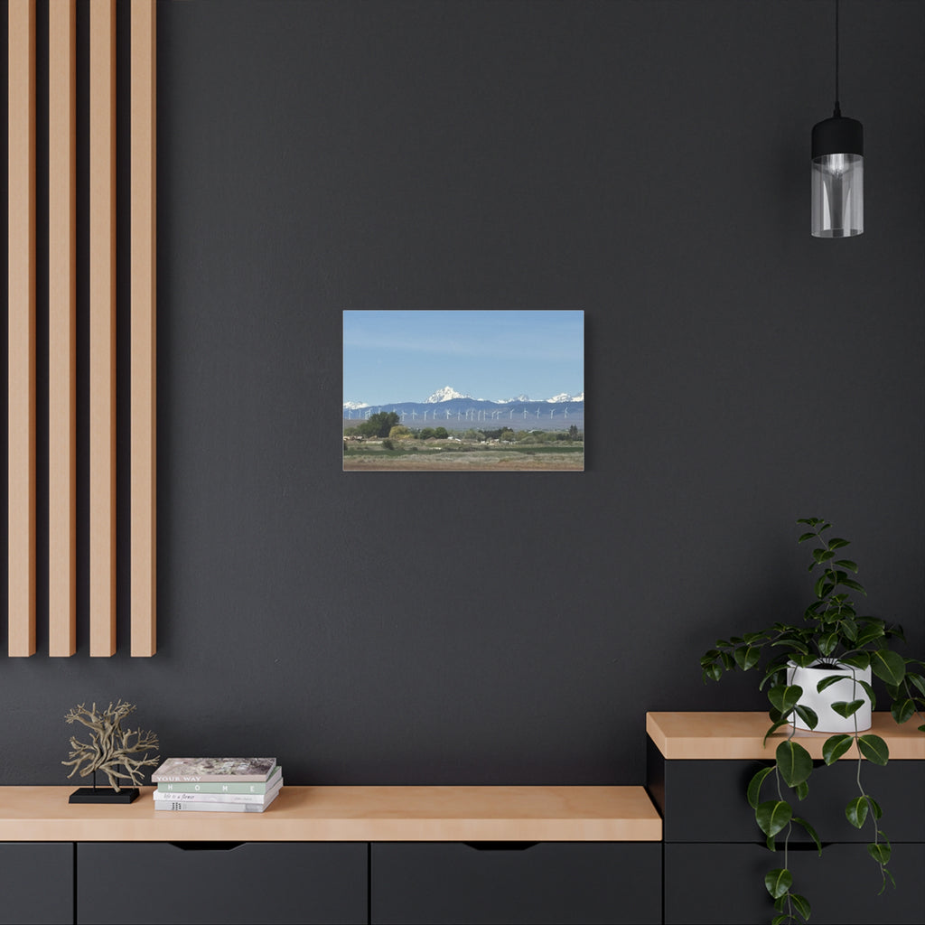 Mt Stuart Range with Windmill Landscape from Ellensburg Canvas Wall Art