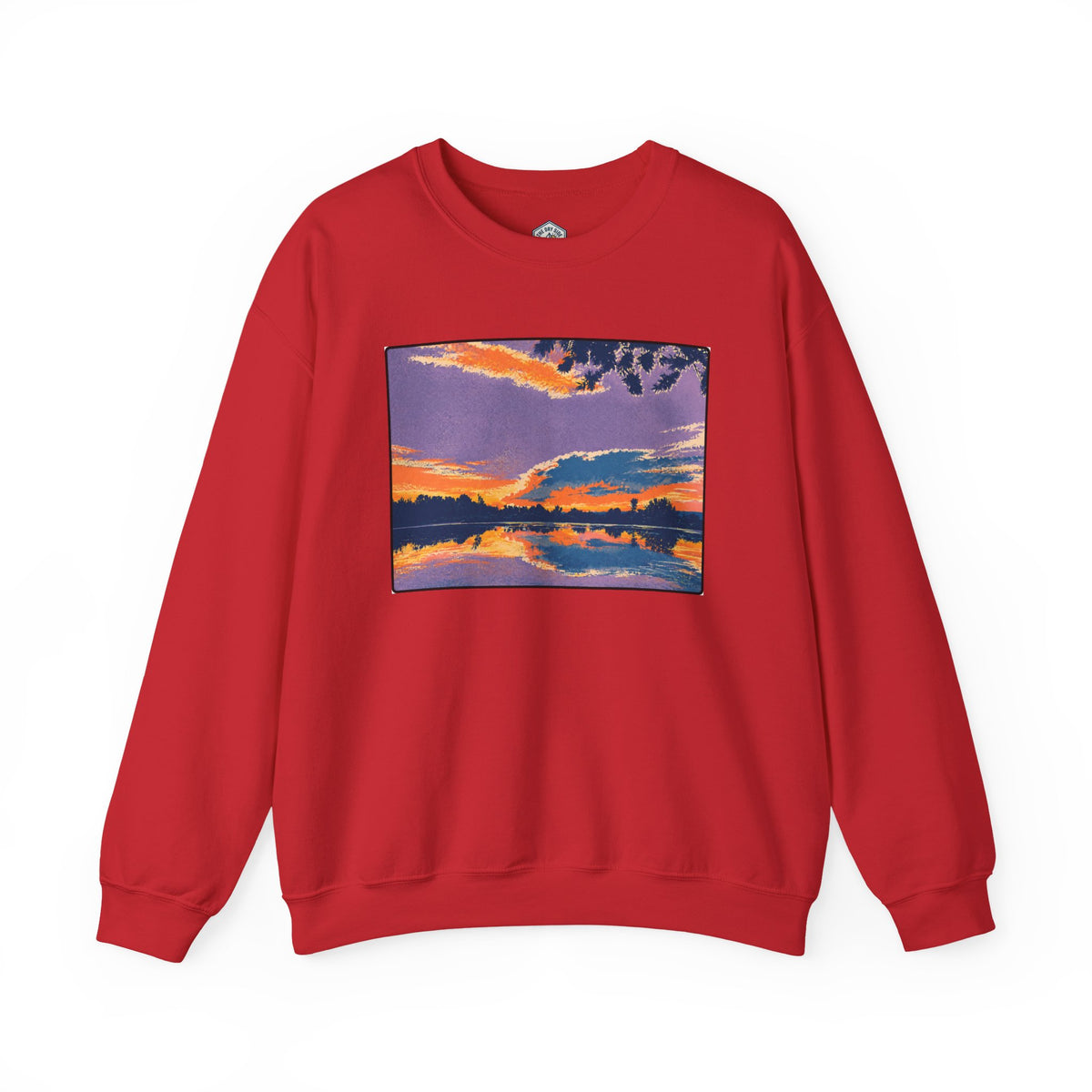 Retro Sunset Ellensburg Ringer Loop Crewneck Sweatshirt