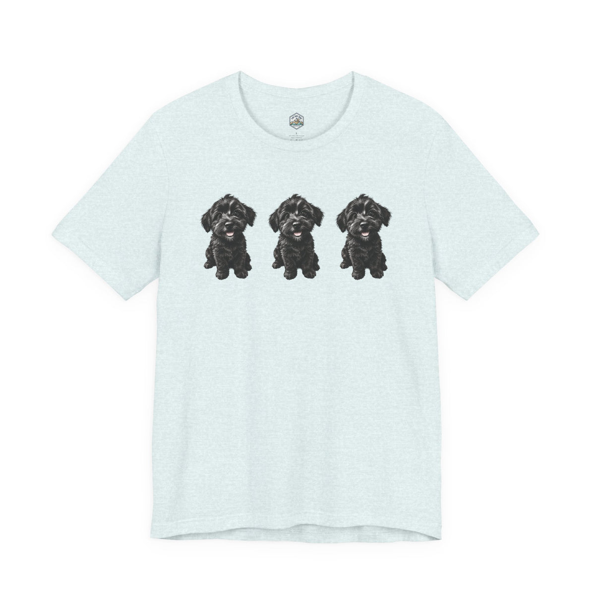 T-shirt noir mignon avec motif chien Schnoodle