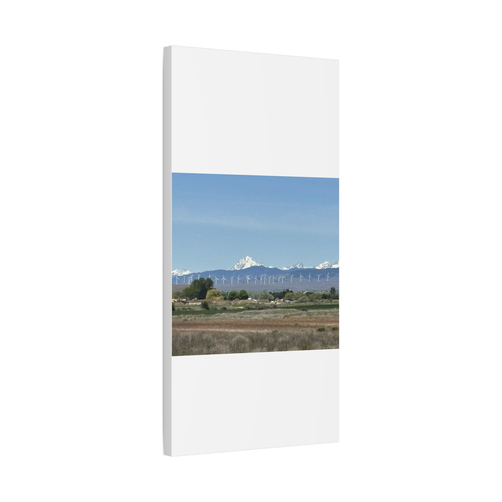 Mt Stuart Range with Windmill Landscape from Ellensburg Canvas Wall Art