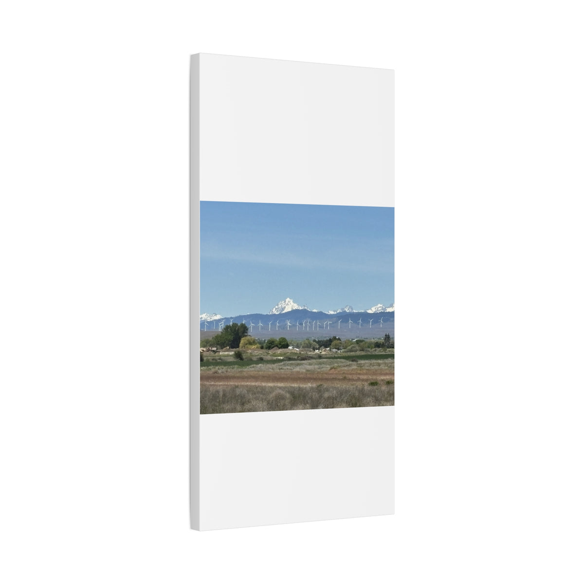 Mt Stuart Range with Windmill Landscape from Ellensburg Canvas Wall Art
