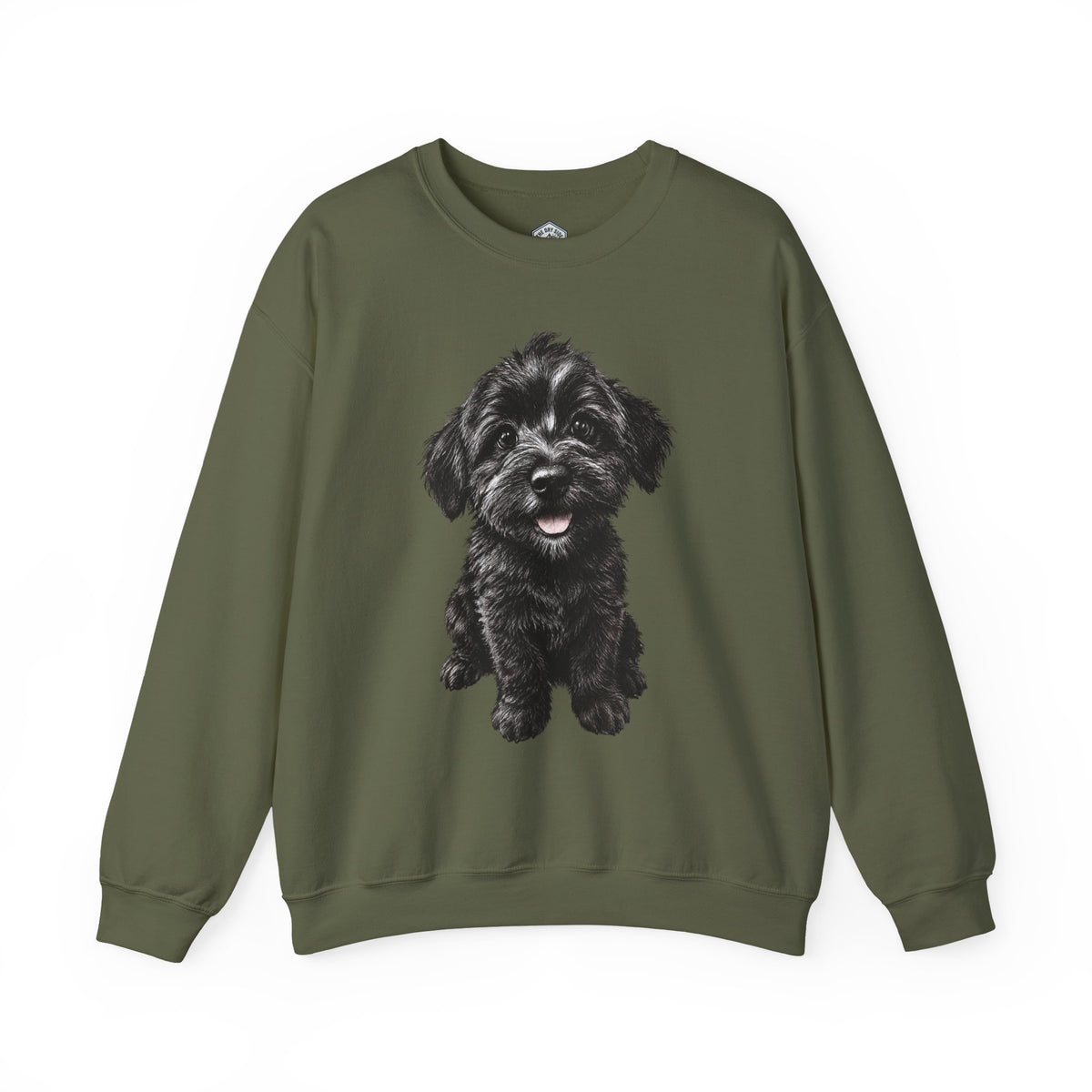 Sweat-shirt col rond mignon pour chiot Schnoodle noir