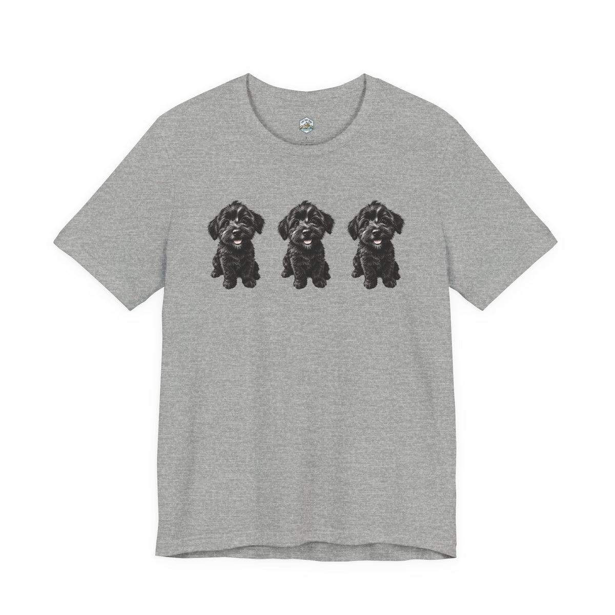 T-shirt noir mignon avec motif chien Schnoodle