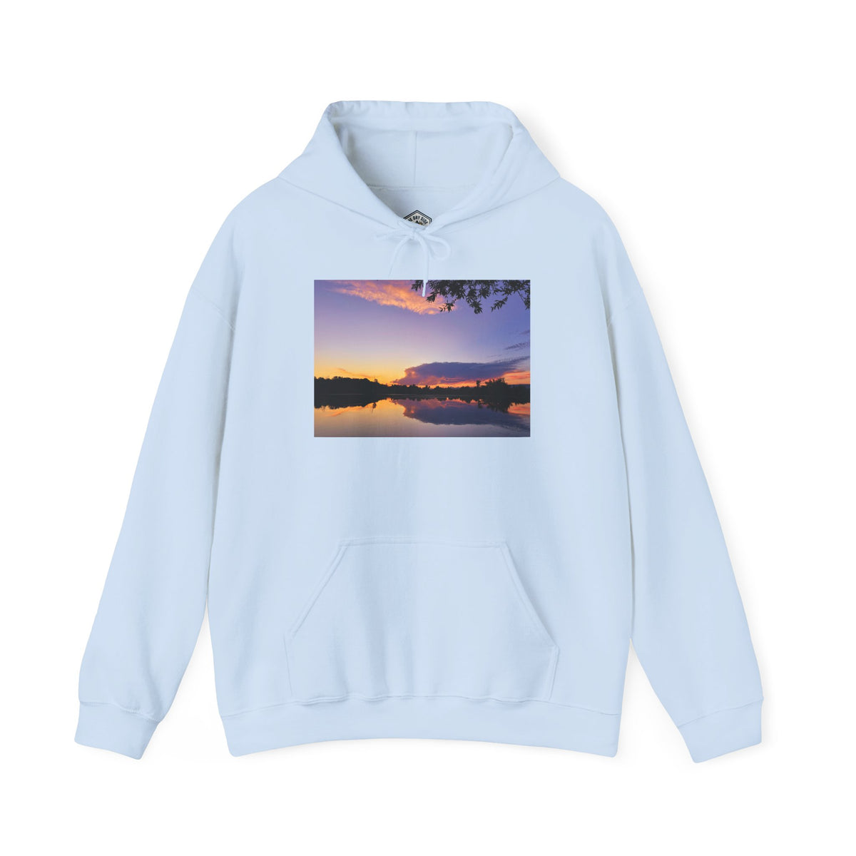 Sweat à capuche de l’étang de pêche au coucher du soleil d’Ellensburg