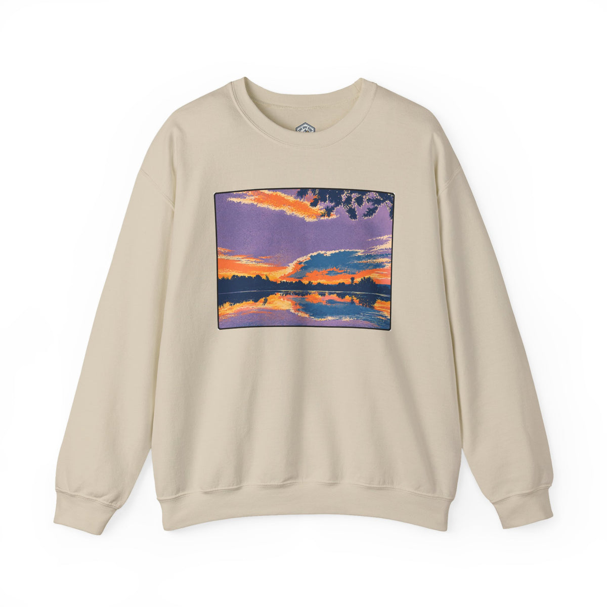 Retro Sunset Ellensburg Ringer Loop Crewneck Sweatshirt