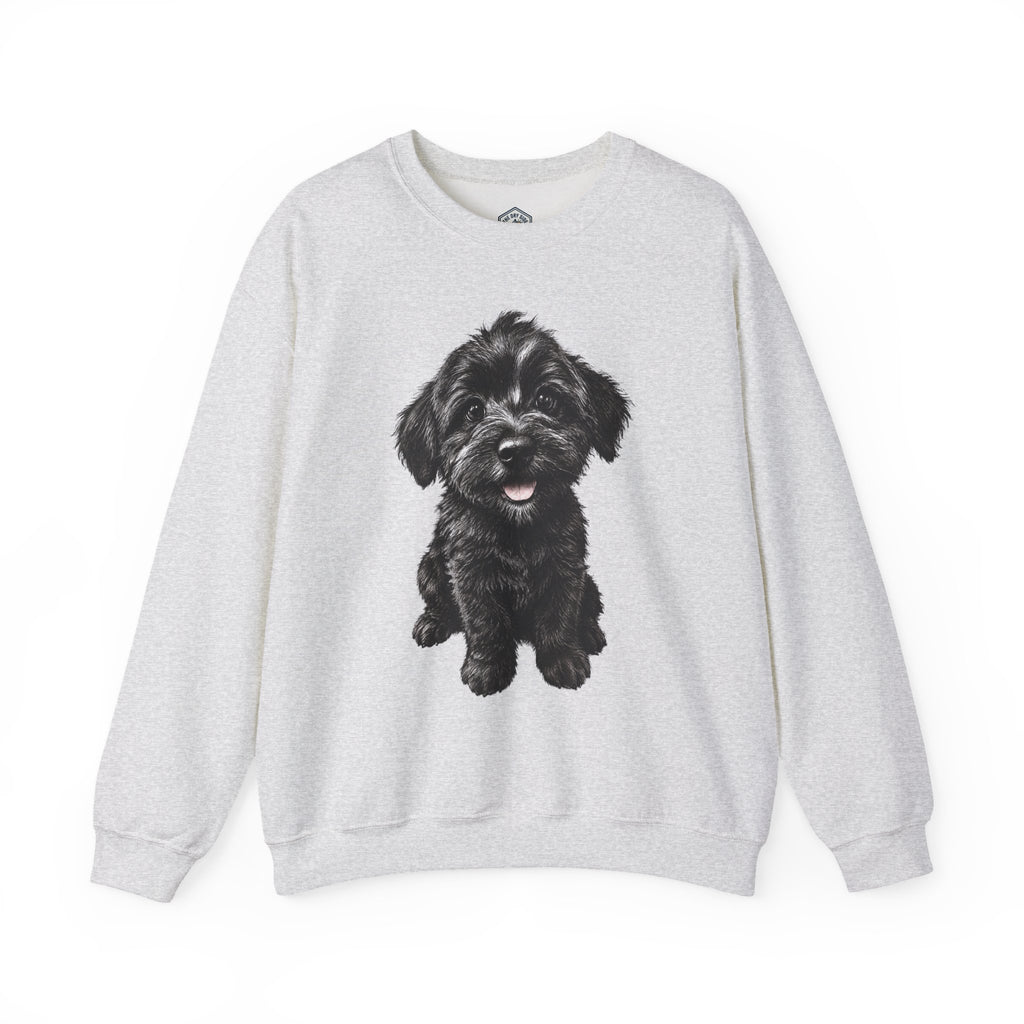 Cute Black Schnoodle Puppy Crewneck Sweatshirt