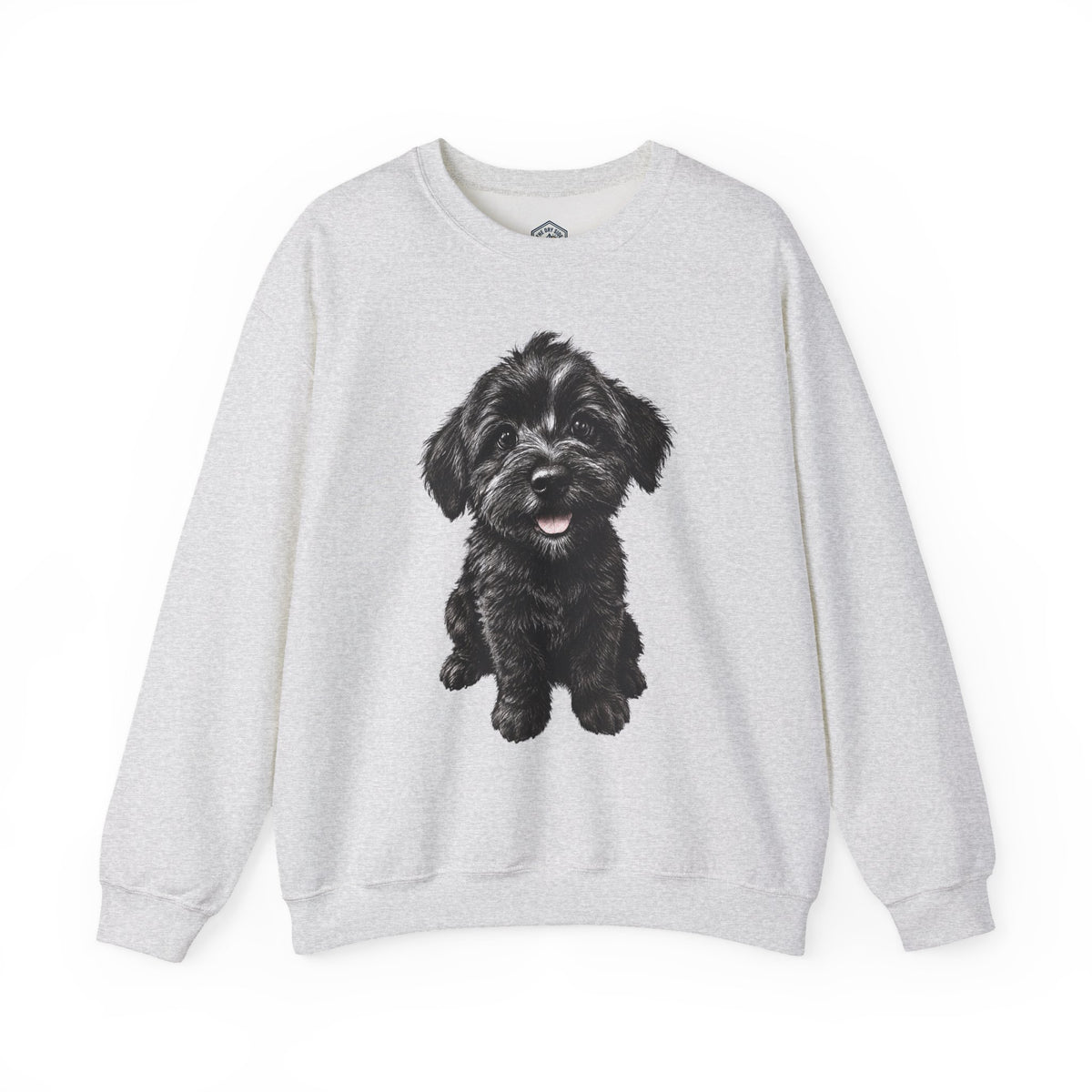 Cute Black Schnoodle Puppy Crewneck Sweatshirt