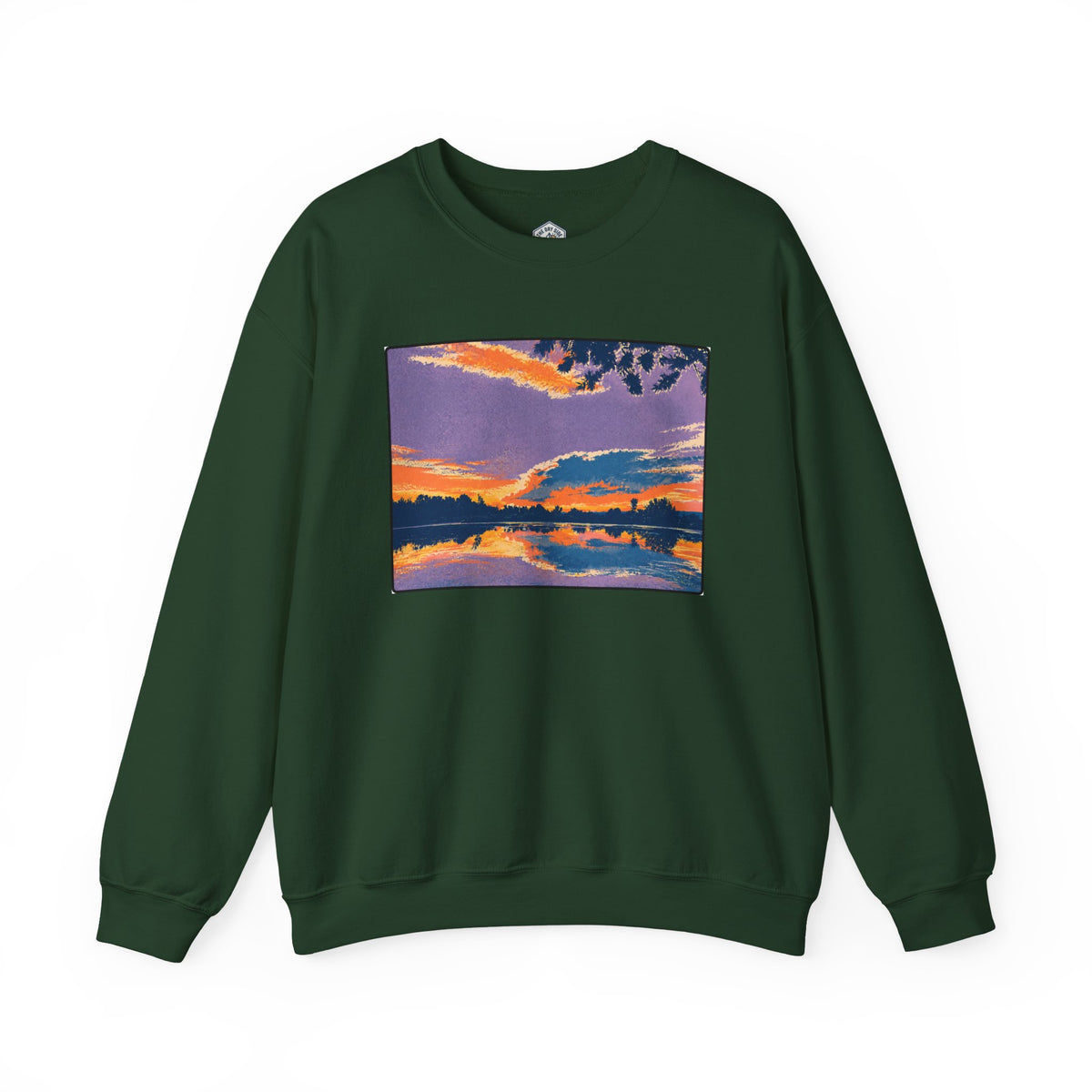 Retro Sunset Ellensburg Ringer Loop Crewneck Sweatshirt