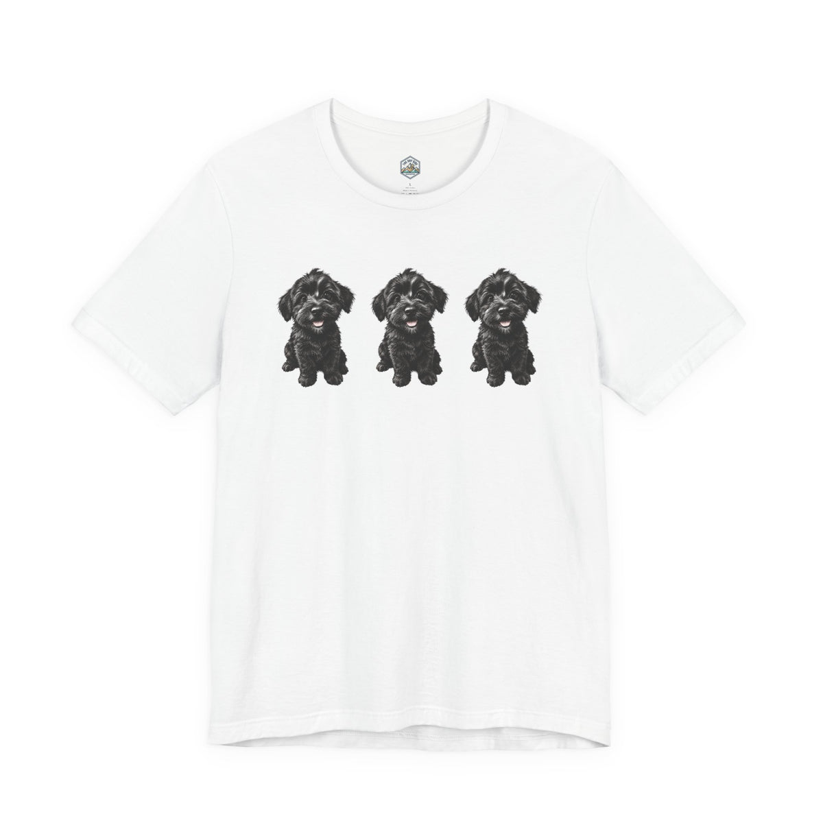 T-shirt noir mignon avec motif chien Schnoodle