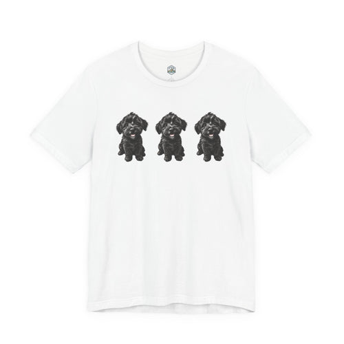 T-shirt noir mignon avec motif chien Schnoodle