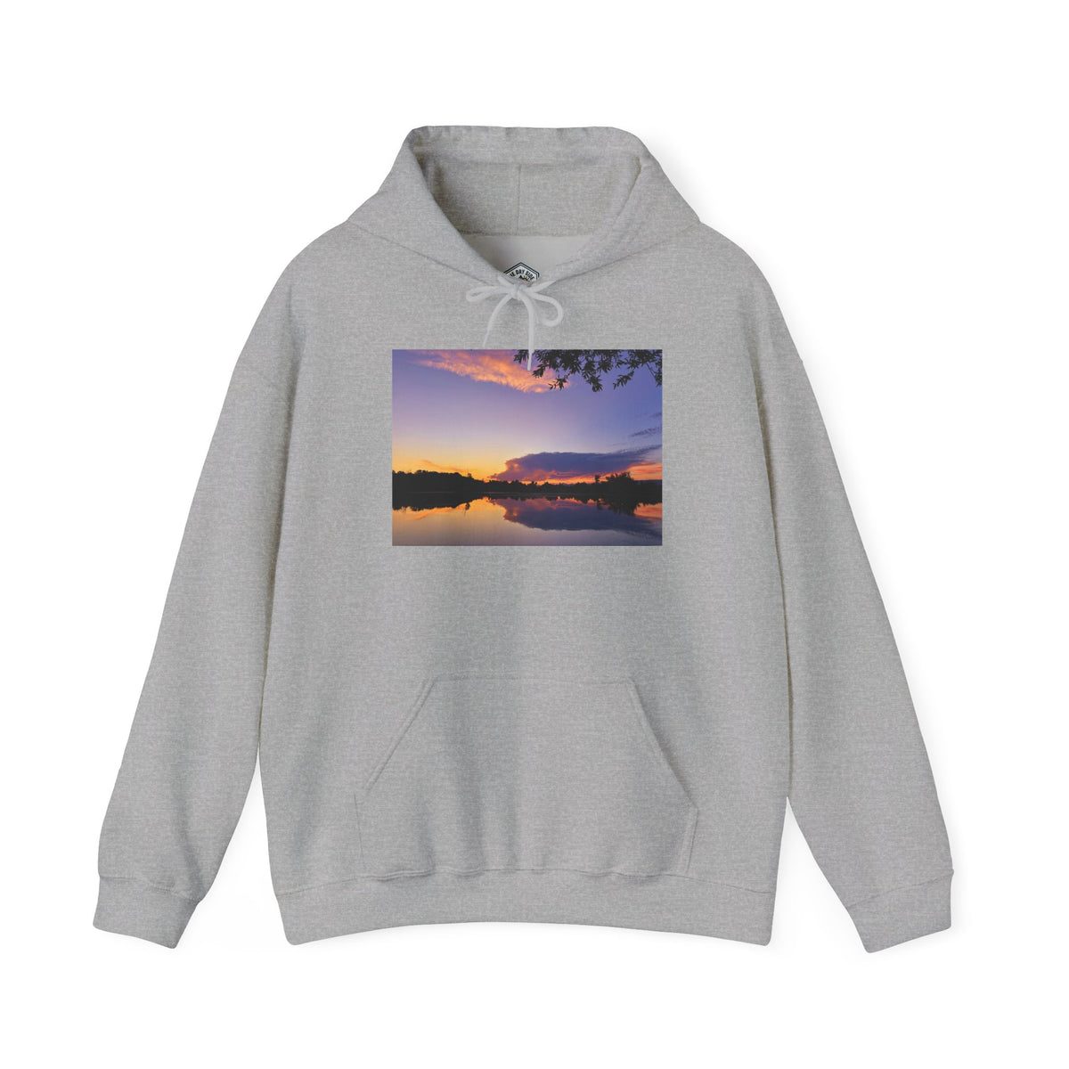 Sweat à capuche de l’étang de pêche au coucher du soleil d’Ellensburg