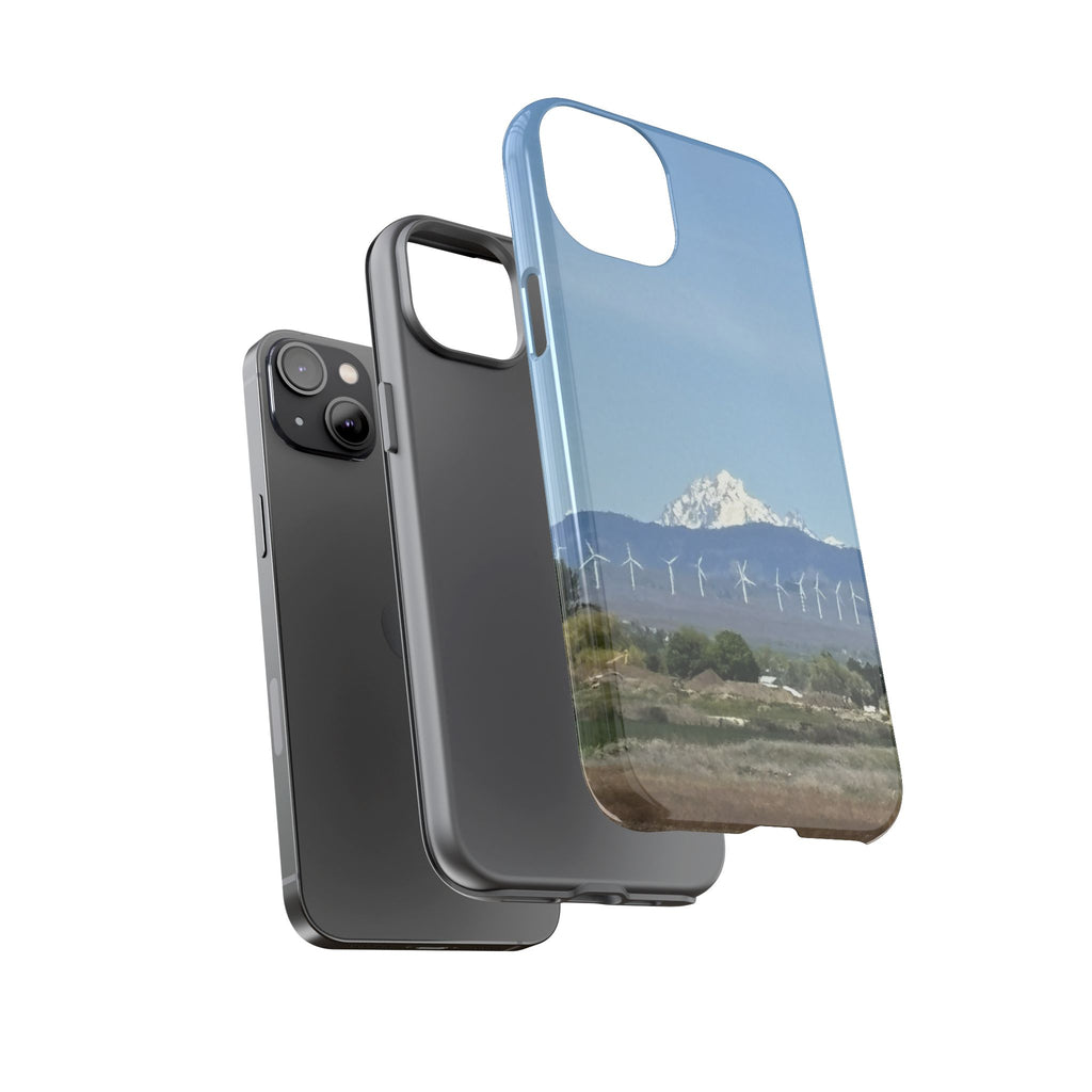 Mt Stuart from Ellensburg, Washington with Windmills Tough Phone Case