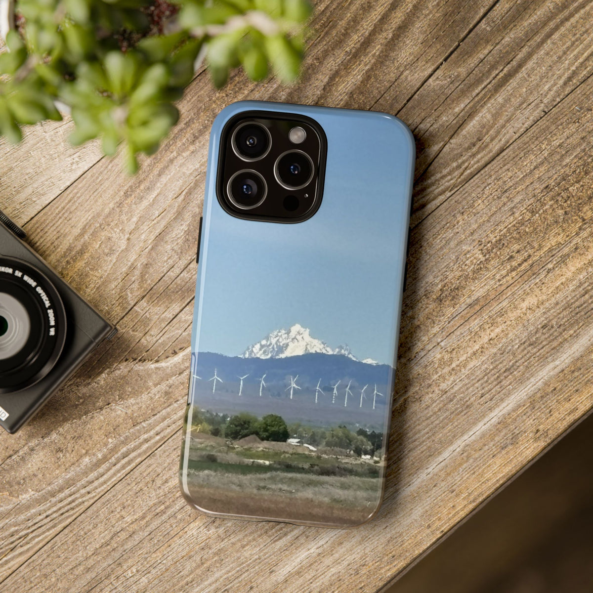 Mt Stuart from Ellensburg, Washington with Windmills Tough Phone Case
