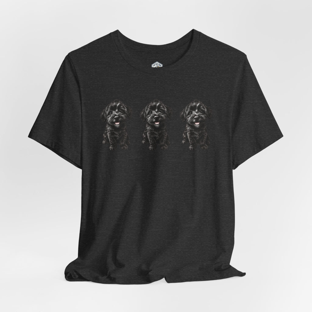T-shirt noir mignon avec motif chien Schnoodle