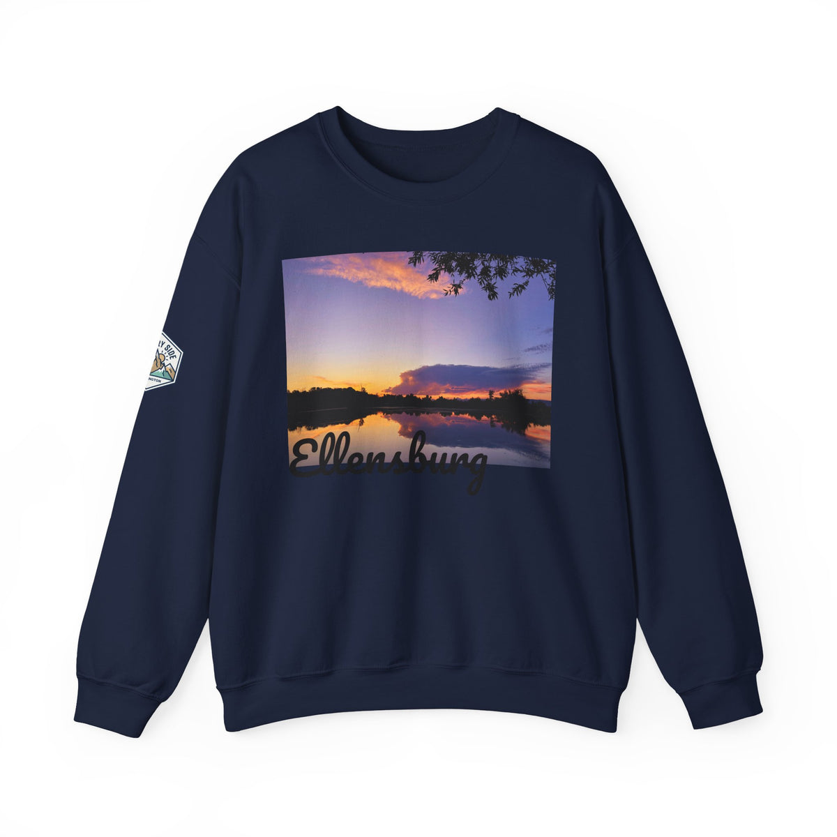 Ellensburg Sunset Lake Landscape Crewneck Sweatshirt