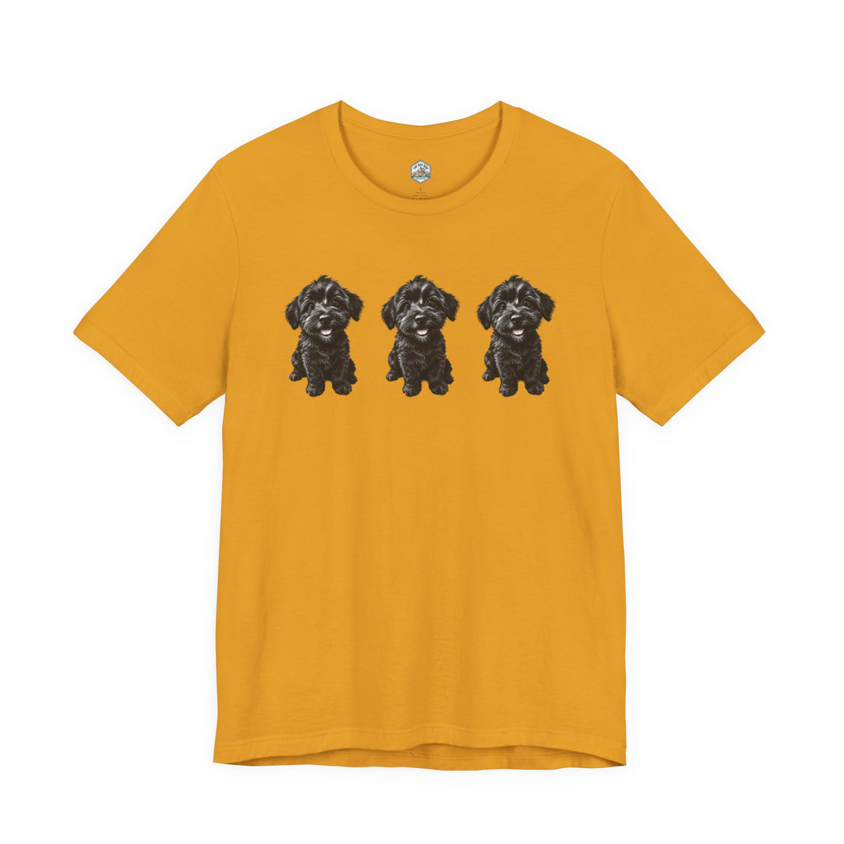 T-shirt noir mignon avec motif chien Schnoodle