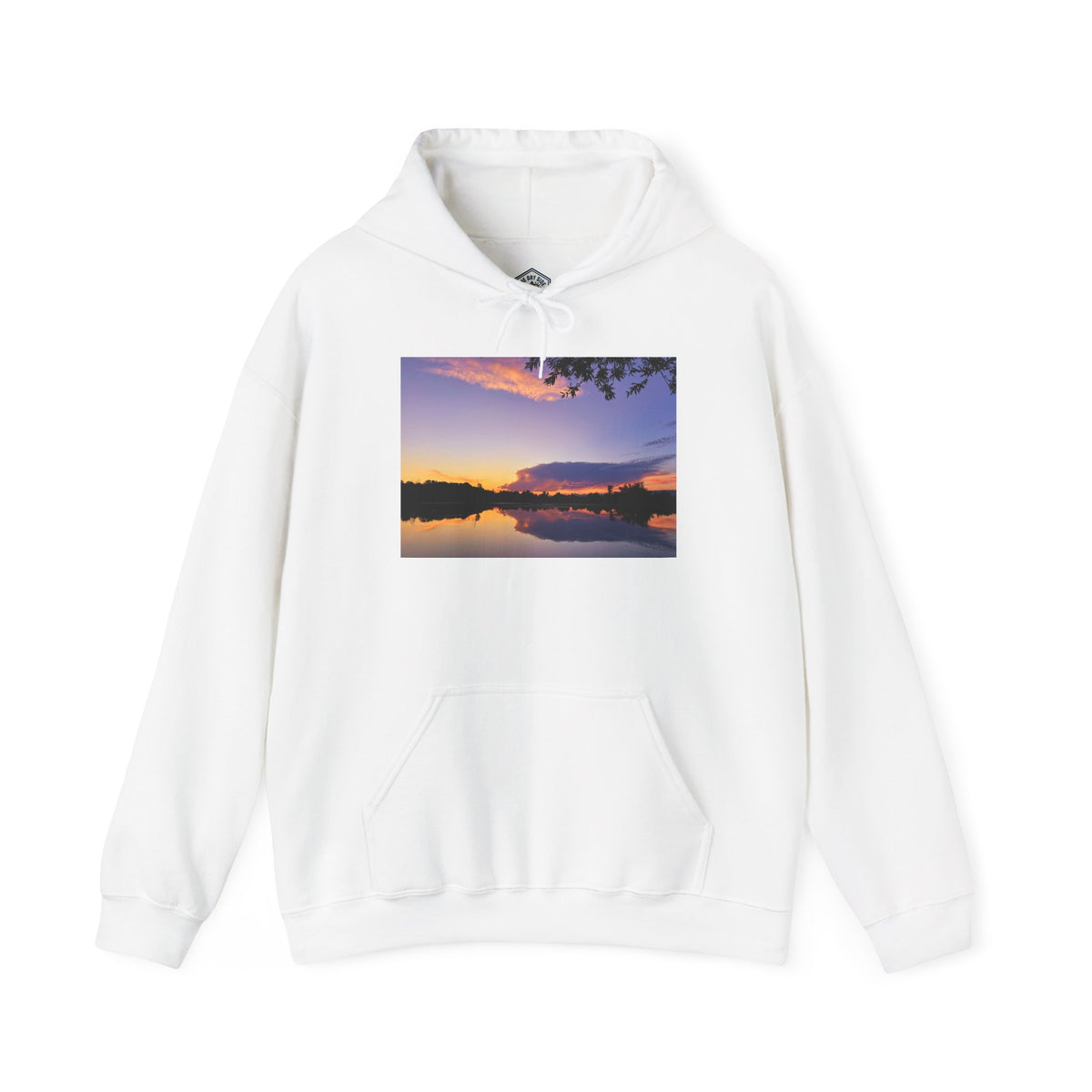 Sweat à capuche de l’étang de pêche au coucher du soleil d’Ellensburg