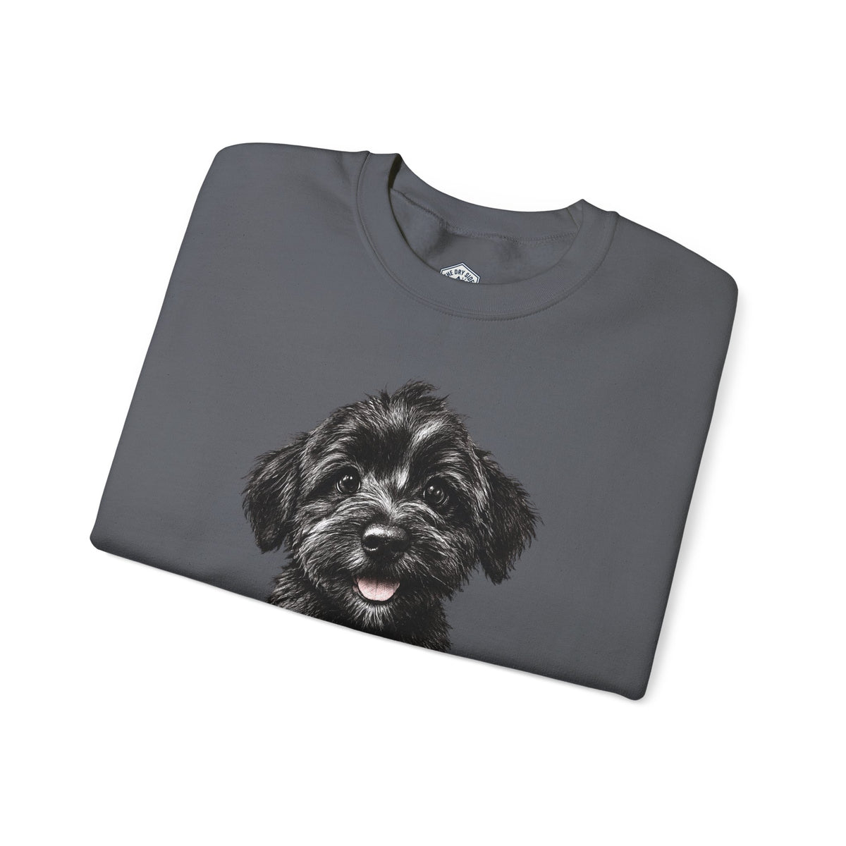 Cute Black Schnoodle Puppy Crewneck Sweatshirt
